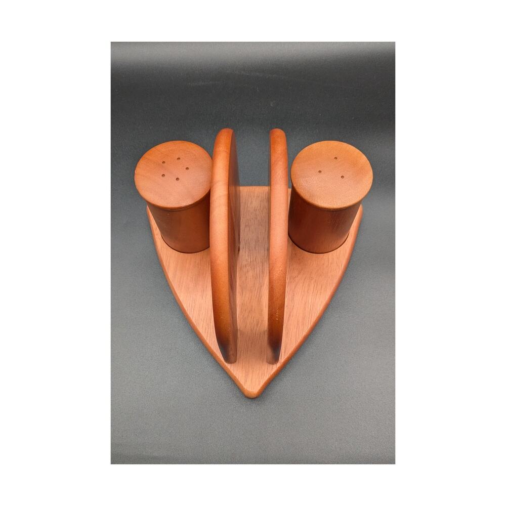 Teak Salt & Pepper Shaker Napkin Holder